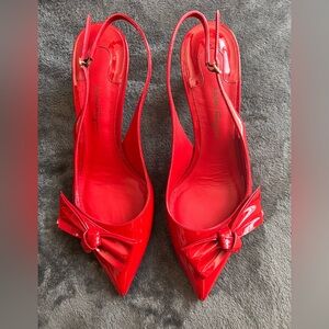 Salvatore Ferragamo Red Patent Slingback Heels